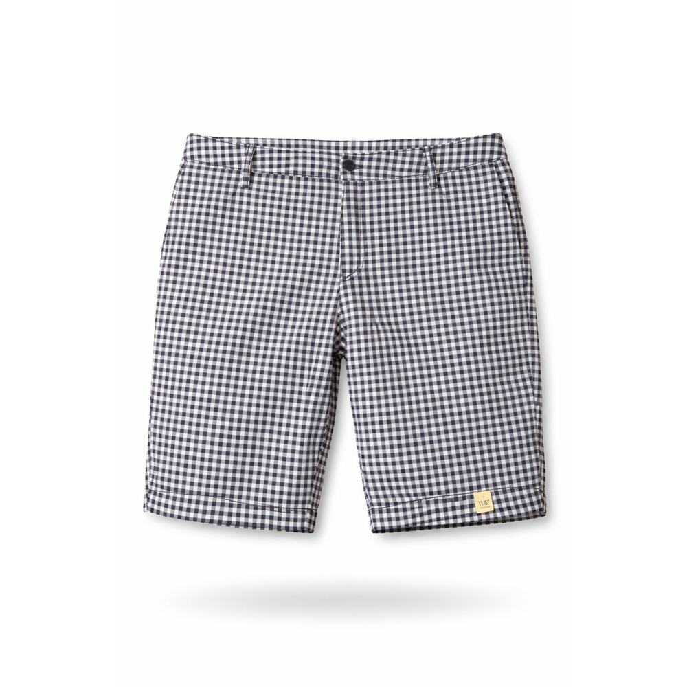 St Johns Bay Bermuda Shorts Womens 18W Blue White Gingham Cotton Stretch NWT
